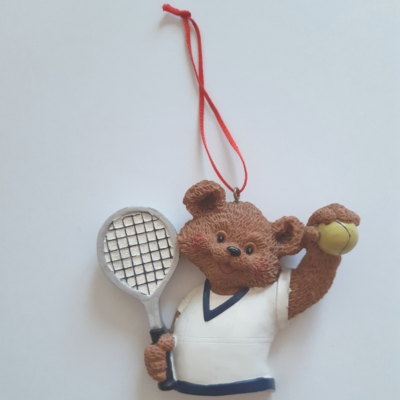 Tennis Bear Ornament - Picture 2 of 3